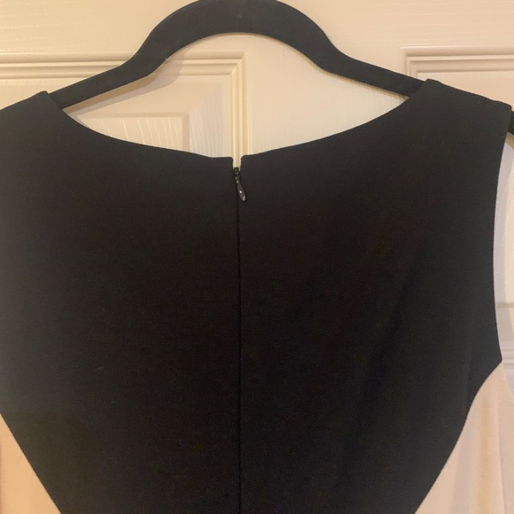 Boston Proper Black/Tan Sleeveless Lined Dress sz 8 - Picture 4 of 7
